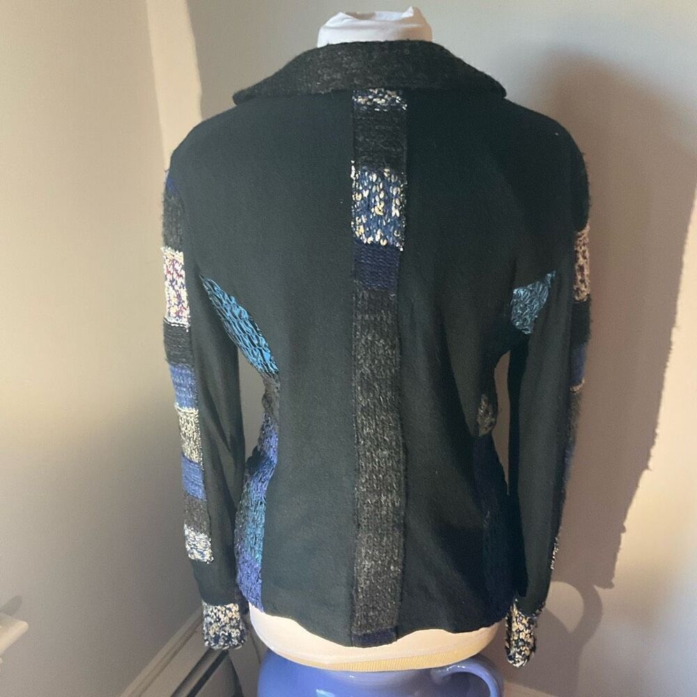Kaktus Mix Media Patchwork Blazer, Large. Blue. Cottagecore #countrycore funky! - Picture 16 of 16